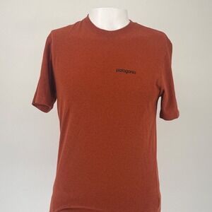 Patagonia Mens Fitz Roy Horizons Responsibili-Tee Shirt Rust Orange Small S
